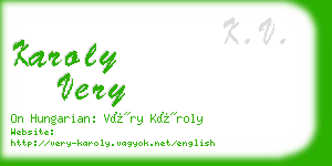 karoly very business card